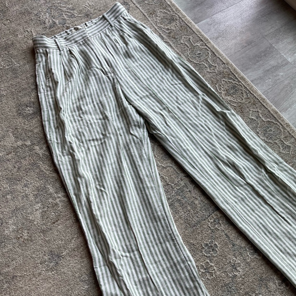 Striped green women’s pants